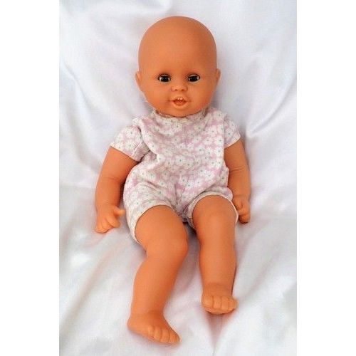 Poupée Doudou Corps Tissu Rose Fleurs Blanc Vintage Berchet