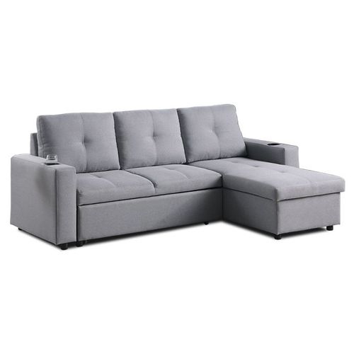 Canapé Convertible Réversible 3 Places Gris - Liza