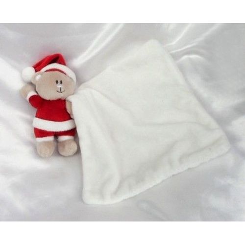 Doudou Peluche Ours Père Noel Rouge Blanc Mouchoir La Halle Kimbaloo