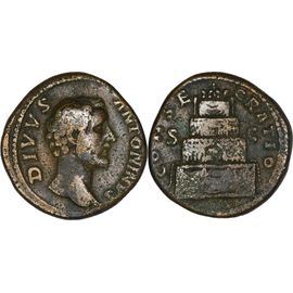 Rome - Sesterce - Antonin Le Pieux - 180 Ad - Bucher Funéraire - 24.29 G. - Ric.1266 - 25-199