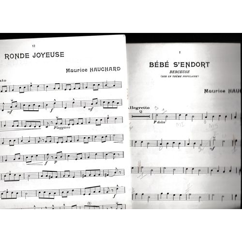 Bébé S'endort , Douce Rêverie, Chanson De La Bergère, Confifences , Valse Mignonne, .Etc....Berceuse Violon , Maurice Hauchard , Alphonse Leduc