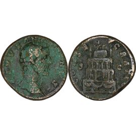 Rome - Sesterce - Antonin Le Pieux - 180 Ad - Bucher Funéraire - 25.79 G. - Ric.1266 - 25-197