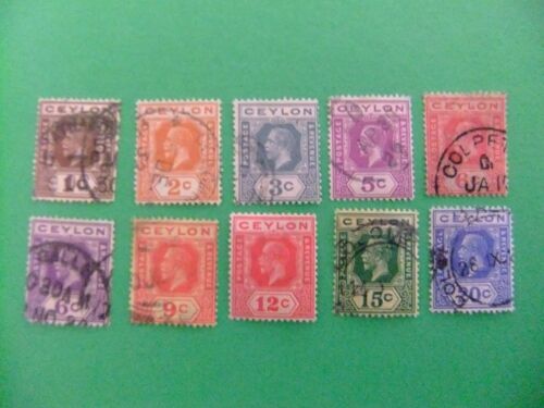 40 Ceylan Ceylon 1921 / Roi George V / Yvert 203 - 214 Fu Filigrane Ca Multiple