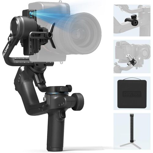 Feiyutech SCORP 2 KIT [Officiel] Stabilisateur Appareil Photo,Stabilisateur 3 Axes pour Appareil Photo DSLR/Mirrorless,Tracker AI Intégré,Montage Vertical,avec Mallette de Transport,Tige d'extension