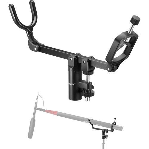 NEEWER Support de Perche de Micro avec Goujon 5/8", Adaptateur de Montage pour Microphone vidéo DSLR antidérapant en métal, Inclinaison de -15°/+30°, Charge maximale:17/6lb/8kg,CM-NA -2