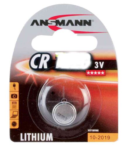 ANSMANN Lot de 5 Blisters de 1 pile bouton lithium CR2016, 3V