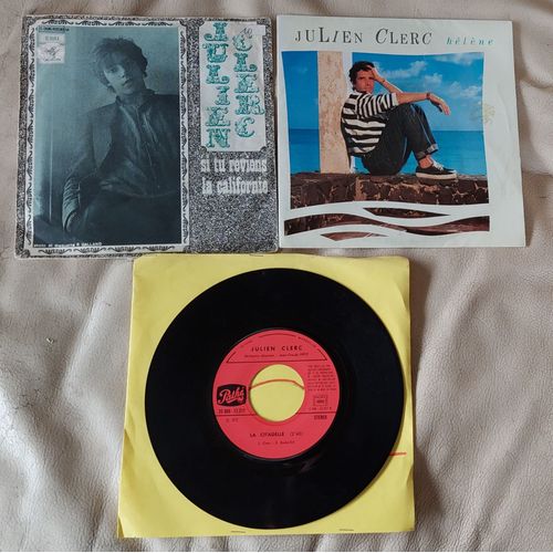 Julien Clerc Lot 2 Vinyles 45 Tours + 1 Vinyle Sans Pochettes
