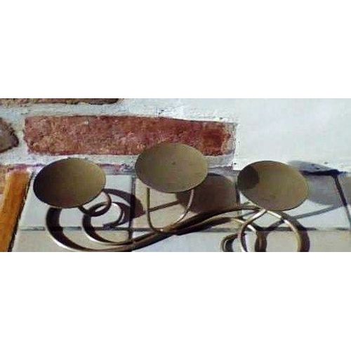 Support De Bougie En Métal - Couleur Laiton , Made In U.S.A - Partylite , 23x09cm Environ