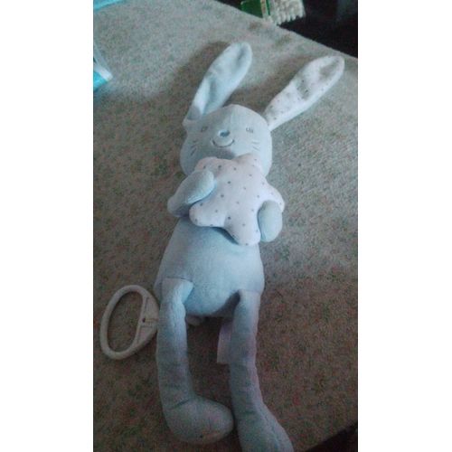 Doudou Lapin Bleu Tex Musical Étoile