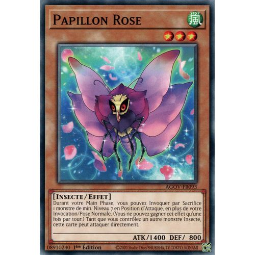 Yu Gi Oh ! Papillon Rose Agov-Fr093 Commune En Français