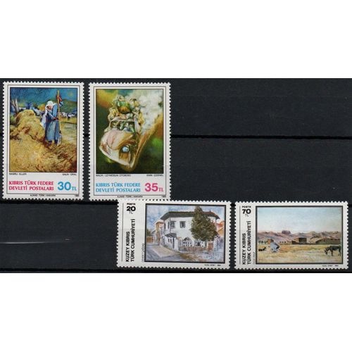 Chypre Turque Timbres Tableaux Artistes Locaux
