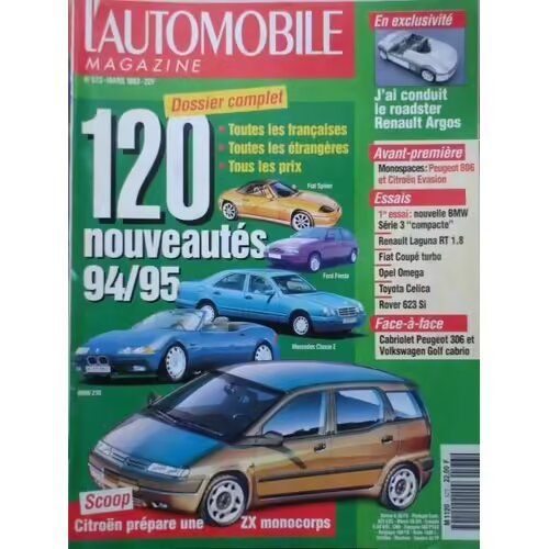 L'Automobile Magazine 573 De 1993 Bmw 316i Compact,Laguna Rt 1.8,Ford Probe 2.5 24v,Honda Prelude 2.3i,Opel Calibra V6,Zx Break 1.9d Flash,Golf Break Cl Diesel,Toyota Celica,Opel Omega 2.5 Td Gl,Peuge