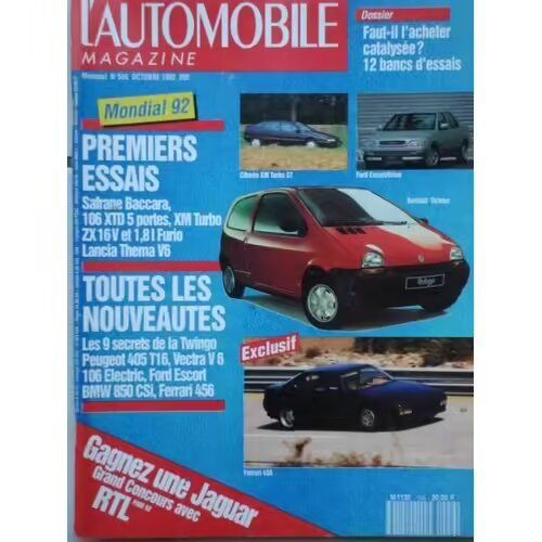 L'Automobile Magazine 556 De 1992 Xm Turbo Ct Ambiance,Peugeot 106 Xtd,Zx Furio,Golf Cl,Toyota Corolla 1.3 2.0d,Safrane Baccara,Zx 16v,Lancia Thema 3.0 V6 Ls,Bmw 740i,Audi V8 4.2,Lexus Ls400,Vector Wx