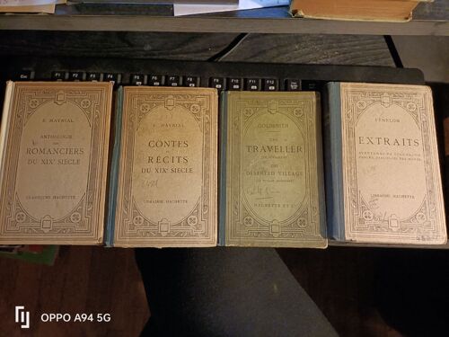 9 Livres Classiques Hachette :Extraits De Rousseau+Cornelius Nepos+Epitome Historia, Télémaque+Goldsmith+Maynial Contes Et Recits+Maynial Anthologie Des Romanciers Macaulay Morceaux Choisis + Fénélon