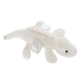 Apricot Lamb Dragon couché en peluche pour enfants, grand doudou doux et mignon pour bébé fille et garçon, dragon allongé moelleux, blanc, 75 cm