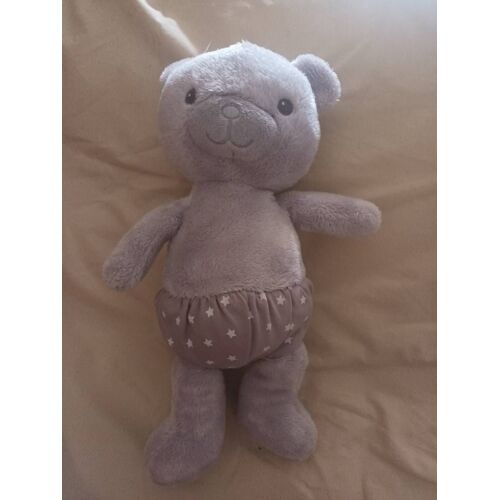 Doudou Ours Gris Étoilés Premaman Orchestra Peluche Ourson 34 Cm