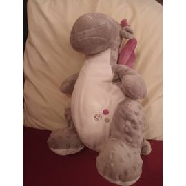 Doudou Dragon Victoria Noukies Noukie S Rose Marron Etoilee Rond Fushia Aile 40cm Environ Assis