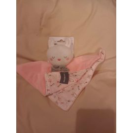 Doudou Orchestra Plat Carre Lapin Rose Blanc Noeud Papillon Gris Bleu My First Collection