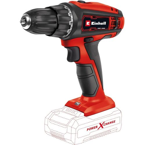 Einhell Perceuse-visseuse sans fil TC-AS 18 Li-Solo (lithium-ion 18 V, 2 vitesses, 21 réglages de couple, avec lumière LED)