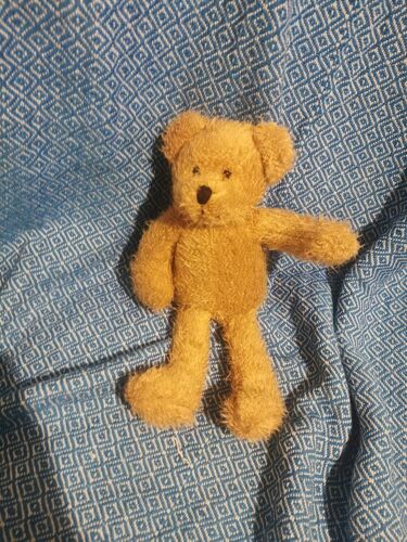 Doudou Peluche Ours Poils Mi Longs Marron Billes Emblem Print