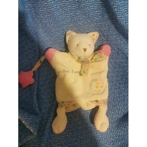 Doudou Marionnette Chat Beige Rose Etoile Mme Miaou Baby Nat