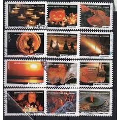 Fête Du Timbre : Le Timbre Fête Le Feu Série Cpmplète Année 2012 Autoadhésifs N° 751 752 753 754 755 756 757 758 759 760 761 762 Yvert Et Tellier