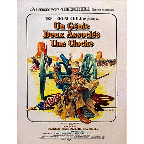 Un Genie Deux Associes Une Cloche De Damiano Damiani . - 1975 - Terence Hill - Miou-Miou - Robet Charleblois - Affiche Cinéma Originale - 60 X 80 (Tealdi/Ferracci)