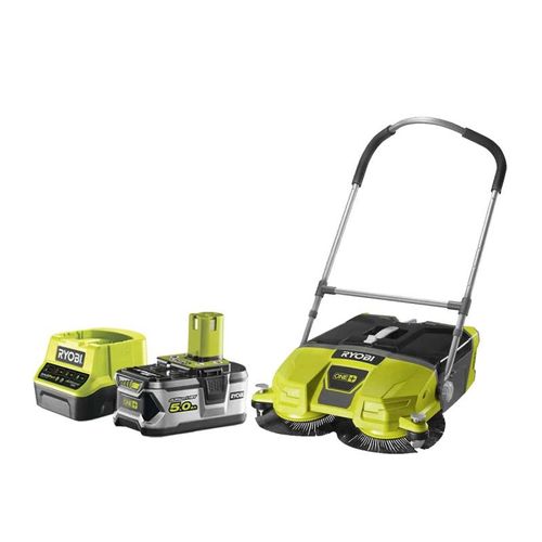Pack RYOBI Balayeuse motorisée 18V One+ R18SW3-0G - 1 batterie 5.0Ah - 1 chargeur rapide 2.0Ah RC18120-150