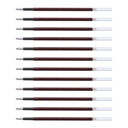 Pilot Lot De 12 Recharges Brfv-10 Pour Stylo Bille Acroball Pointe Moyenne Rouge