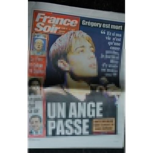France Soir 2 Mai 2007 Grégory Lemarchal Est Mort