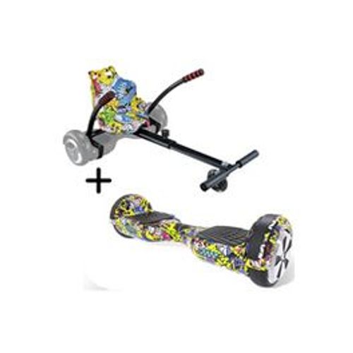 Urbanglide Pack Hoverboard 65s + Kart Pilot Roues 6,5' 550w 4ah Longueur Ajustable