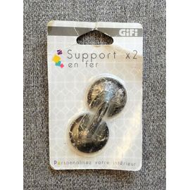2 Supports en Fer Gris Anthracite Effet Vieilli- - Gifi