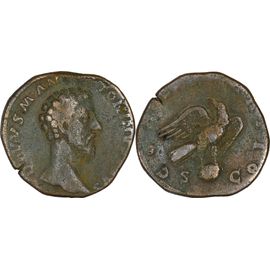 Rome - Sesterce - Marc Aurele - 180 Ad - Consecratio - Aigle Sur Globe - Rare - 20.70 G. - Ric.654(S) - 25-240
