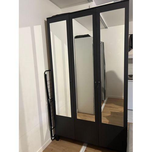 Armoire 3 Porte(S) Battante 0 Tiroir(S) Artley Coloris Chêne Kronberg Et Noir Largeur 120 Cm