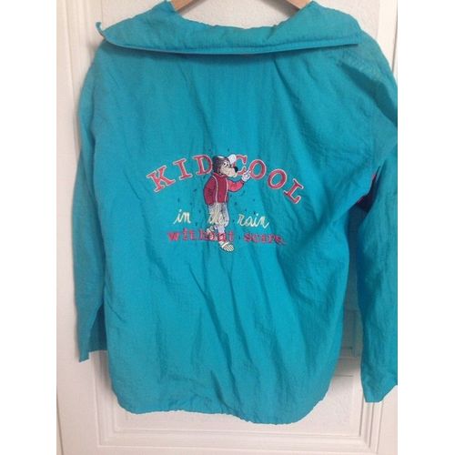 Coupe Vent / K.Way Turquoise Motif Ourson Taille 38/40 Idée Cadeau