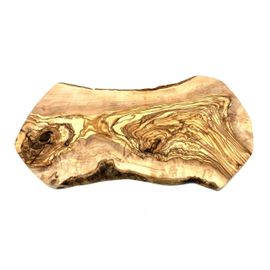 Planche À Découper Rustikal (Longueur Env. 40-44 Cm) En Bois D'Olivier