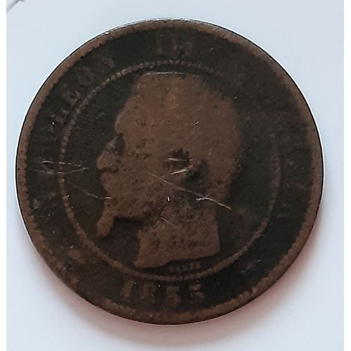 Pièce 10 Centimes Napoléon Iii Tête Nue, 1855;
