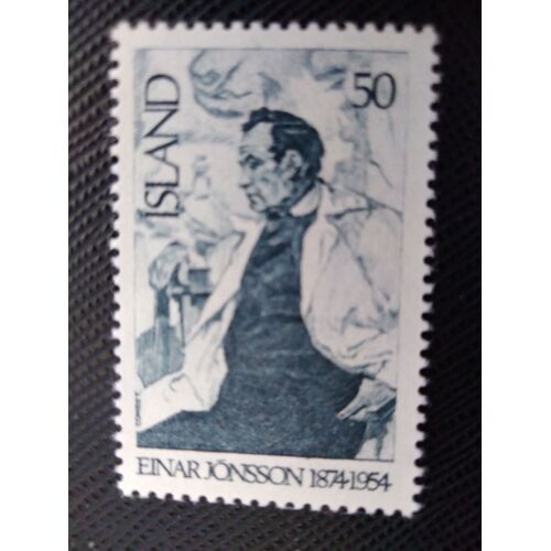 Timbre Islande Y T 461 Autoportrait, Par Einar Jonsson (1874-1954) 1975 ( 090208 )