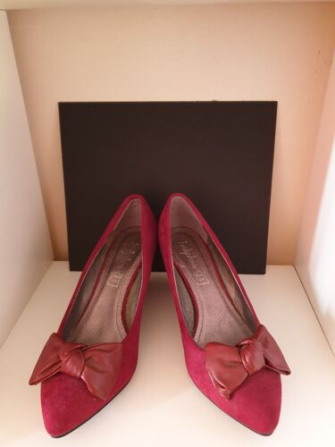 Escarpins Fushia Aec Noeud En Cuir Semelles Compensées Taille 41