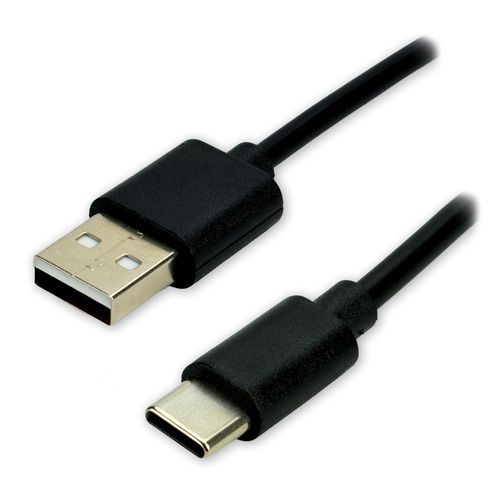 MCL - Câble USB 2.0 Type C mâle/Type A mâle Charge&Data 480Mb 3A Noir-1.50m Réf: MC1E99AMC922AC1.5