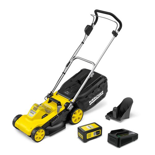 Tondeuse à gazon sur batterie Karcher LMO 3-18- coupe 34 cm- mulshing kit- bac 35l- 3500 tr/min- 350m²
