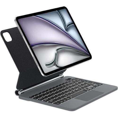 Chenquansarl-Magic Keyboard Ipad Air 13 (M3/M2) 2025/2024-Étui Avec Clavier Pour Ipad Pro 12,9""6e/5e/4e/3 Génération Clavier Éclairé Et Support Flottant,Noir
