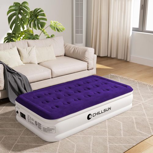 CHILLSUN Matelas Pneumatique Autogonflant 190x100x40cm avec Pompe Électrique - Lit Gonflable 1 Personne, Lit d'Appoint Pliable et Compact