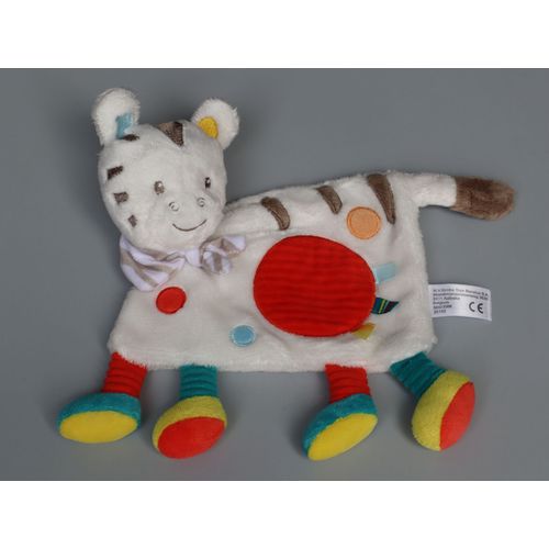 Doudou zèbre plat blanc rouge Simba Toys