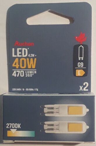 Pack 2 Ampoules Led Capsule G9 40w - Blanc Chaud