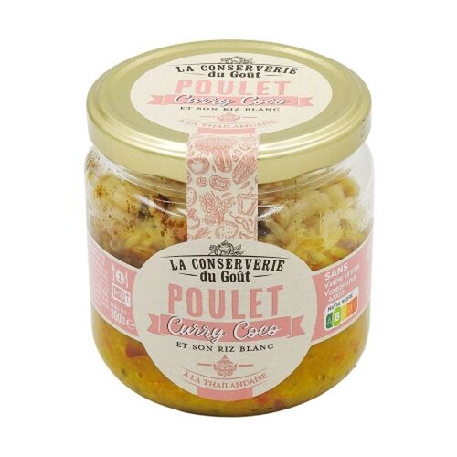 Poulet Curry Coco Riz Blanc - Bocal 300g