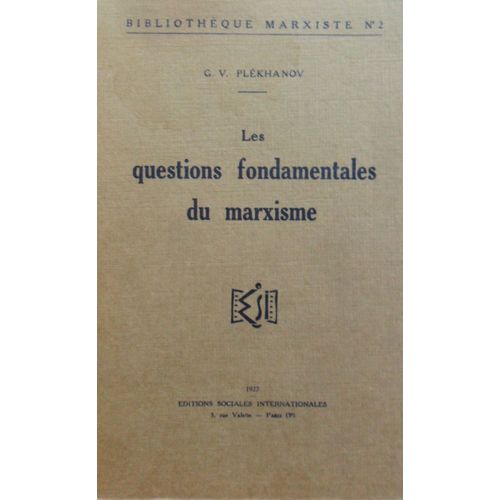 Les Questions Fondamentales Du Marxisme