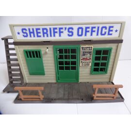 Lot Playmobil Vintage Western – Shérif, Prison, Maison, Enseigne, Toit, Set 3423, Occasion Bon état
