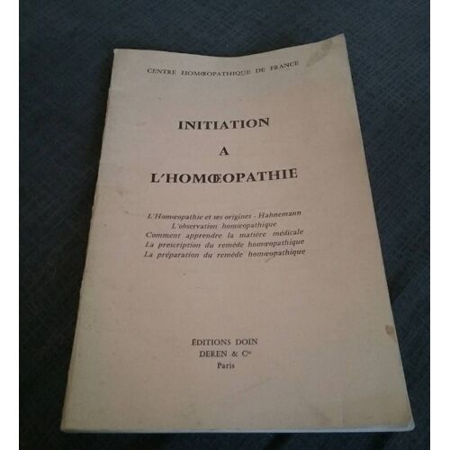 Initiation À L Homoeopathie