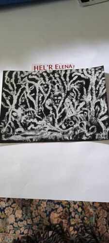 Tableaux Contemporains De La Peintre Helr Elena Son Oeuvre Éternel Amour 2 Circa 2015 Dans Cette Oeuvre J Ai Mis En Scène Ma Mort Acrylique Sur Toile 125,X147